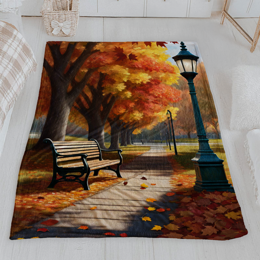 Vibrant Autumn Velveteen Blanket