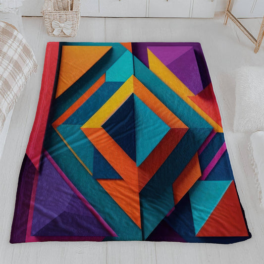 Geometric Abstract Velveteen Blanket