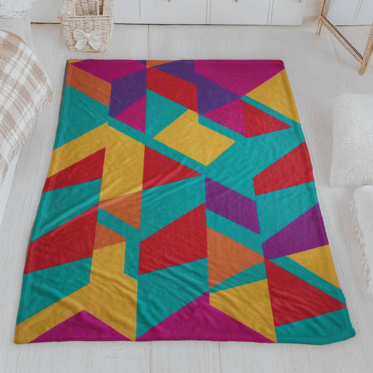 Colorful Modern Geometric Velveteen Blanket