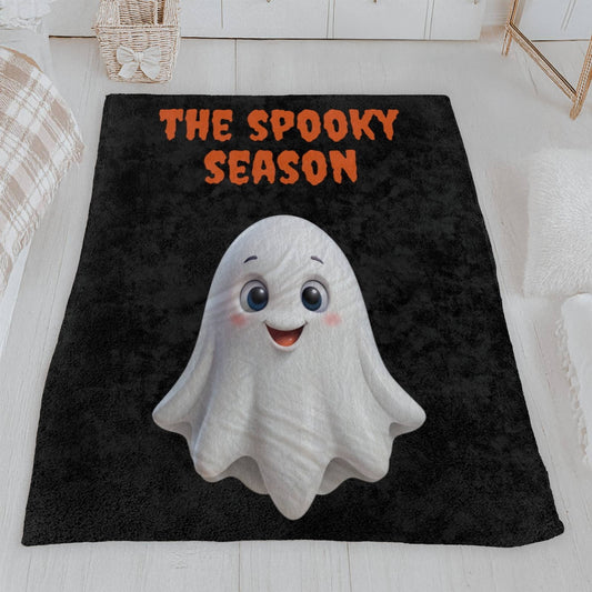 "The Spooky Season" Adorable Ghost Halloween Plush Blanket -