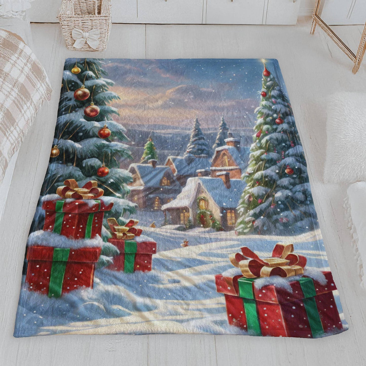 Picturesque Christmas Plush Blanket