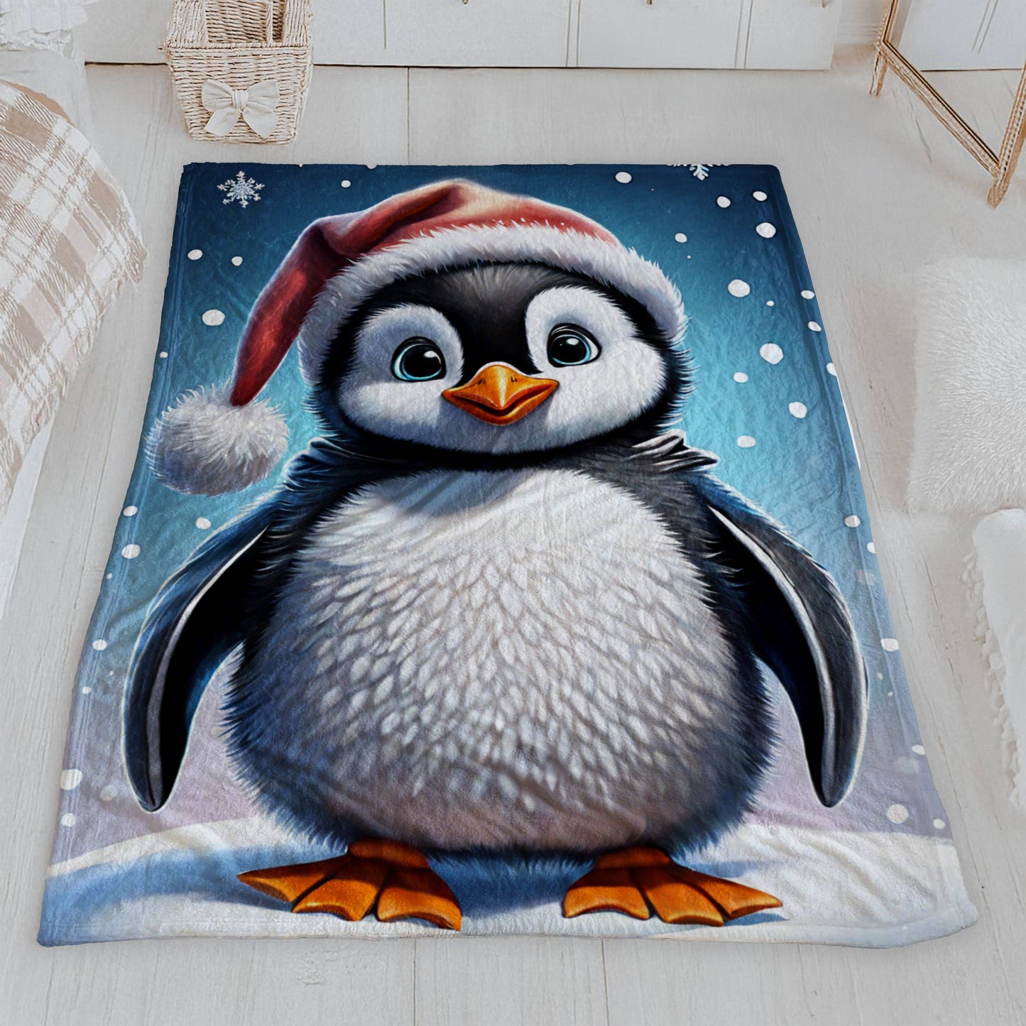 Precious Baby Penguin Plush Sofa Blanket
