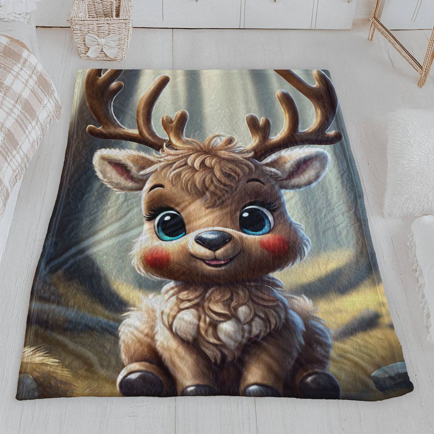 Adorable Christmas Deer Sofa Throw