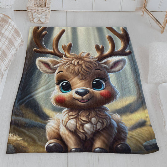 Adorable Christmas Deer Sofa Throw