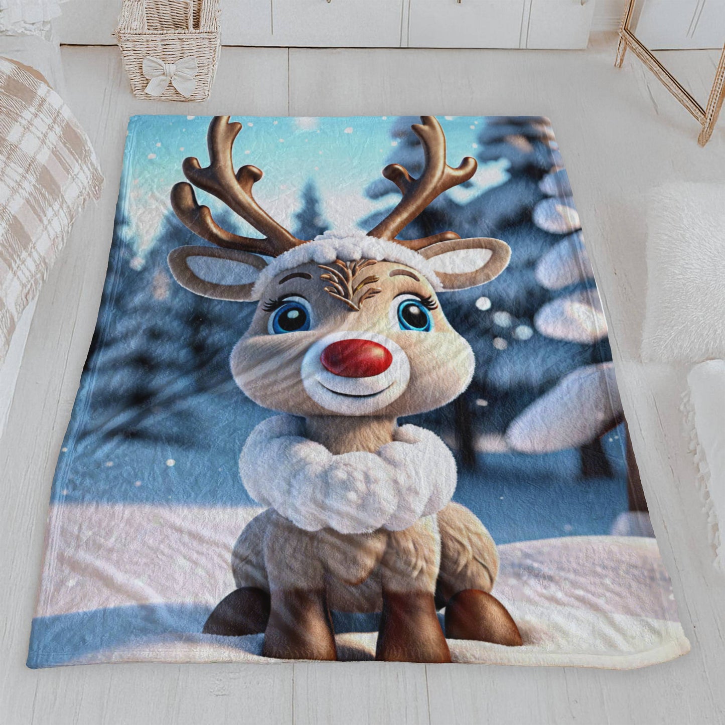 Precious Reindeer Velveteen Plush Blanket