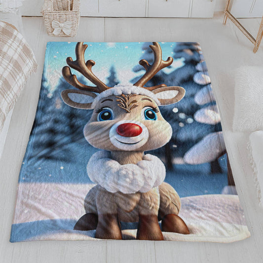 Precious Reindeer Velveteen Plush Blanket