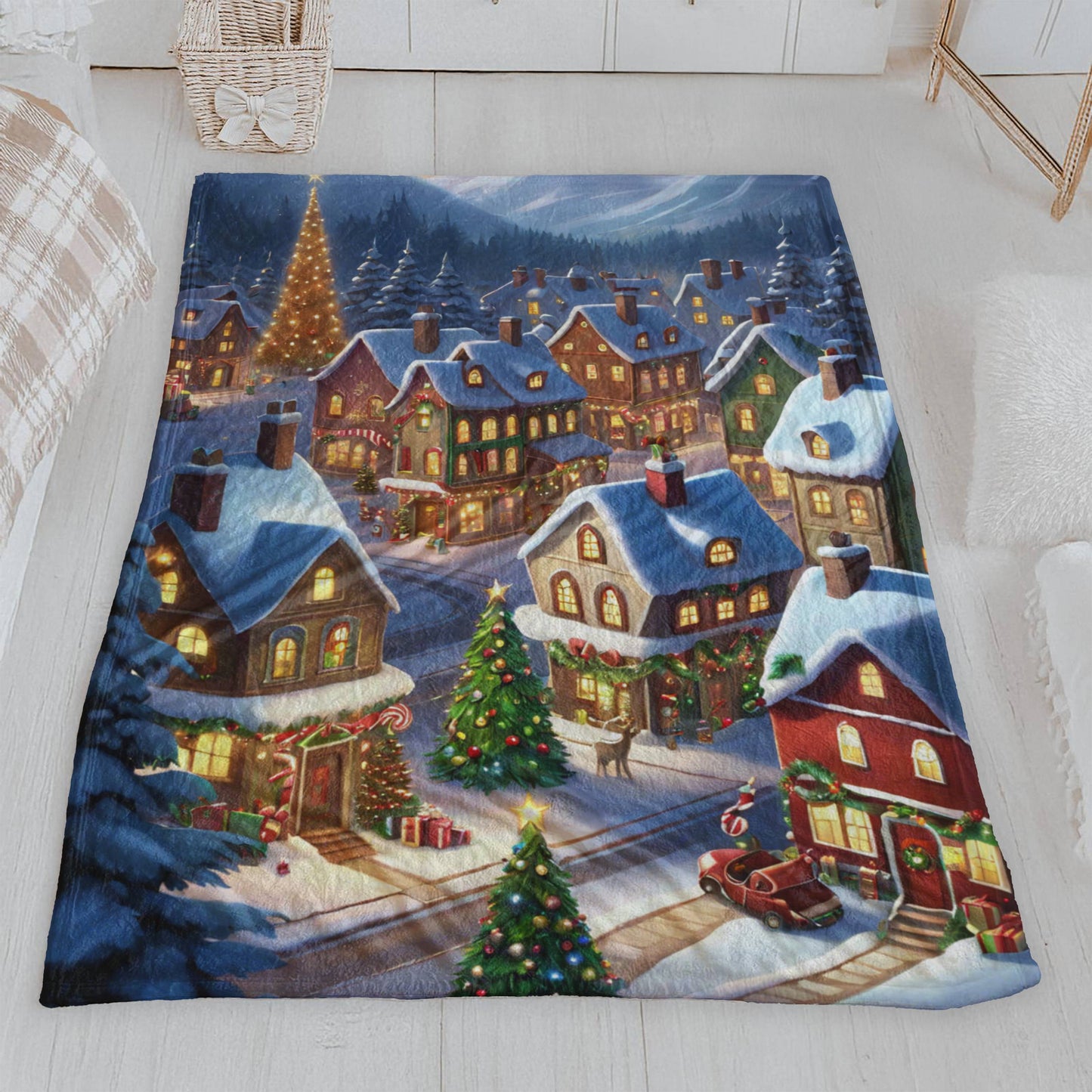 Enchanting Christmas Town Plush Blanket