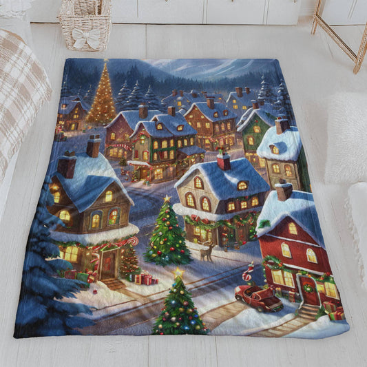 Enchanting Christmas Town Plush Blanket