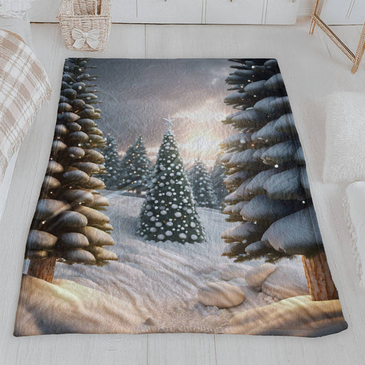 Winter Wonderland Christmas Tree Plush Blanket