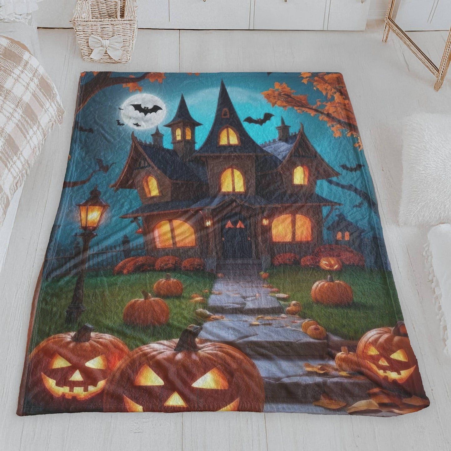 Magical Haunted Mansion Velveteen Throw Blanket