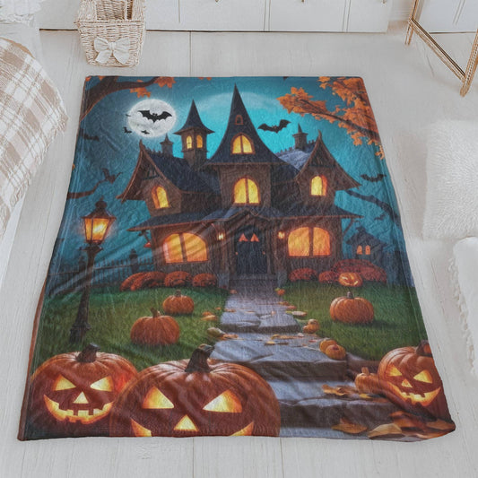 Magical Haunted Mansion Velveteen Throw Blanket