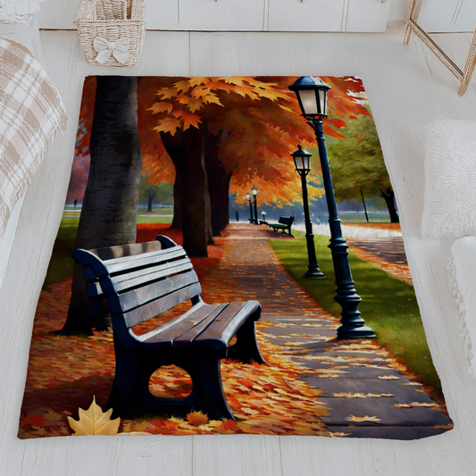 Scenic Autumn Velveteen Blanket