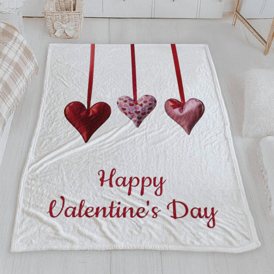 Happy Valentine's Day Trio Hearts Blanket