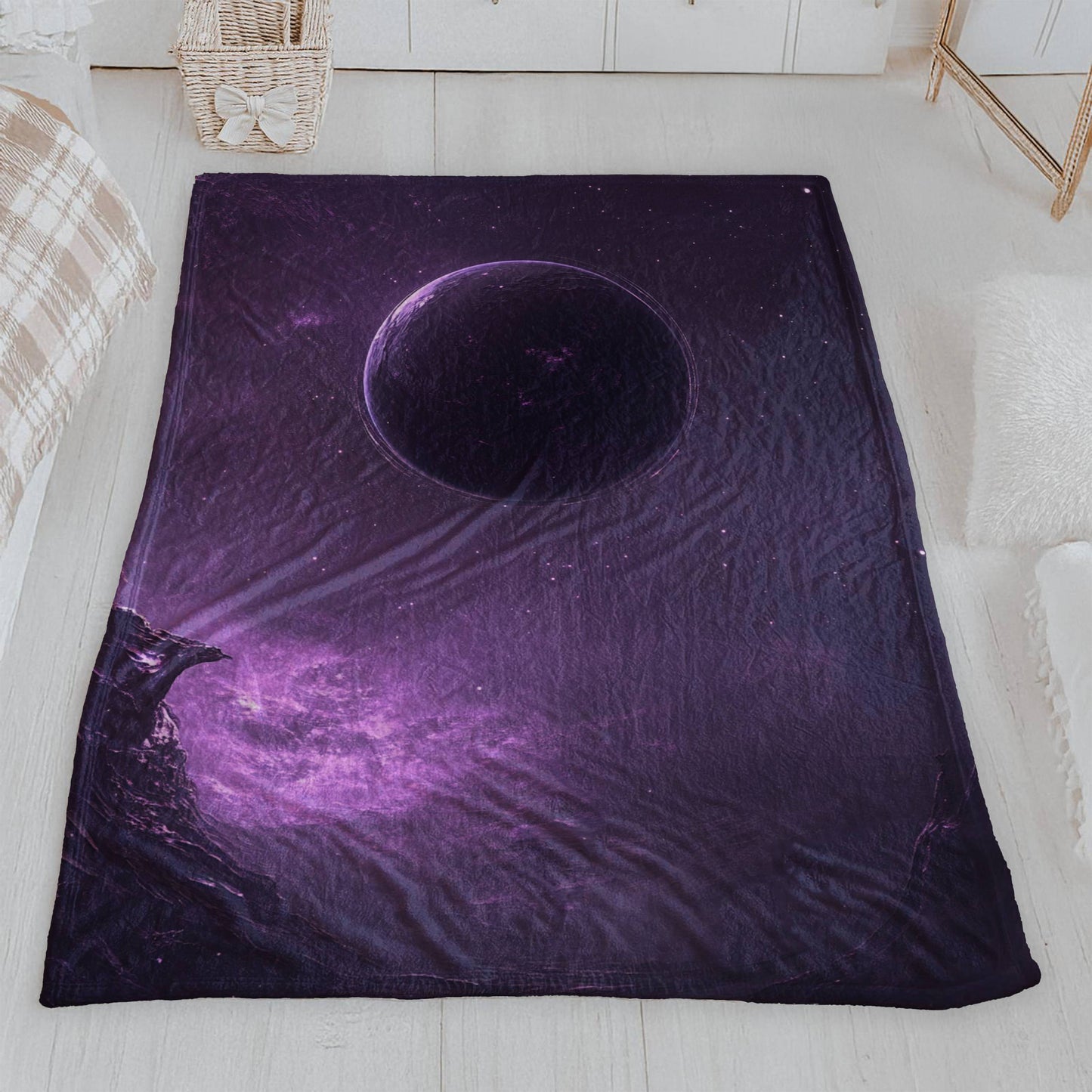 Purple Planet Velveteen Plush Blanket