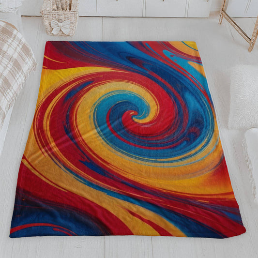 Vibrant Swirl Velveteen Blanket